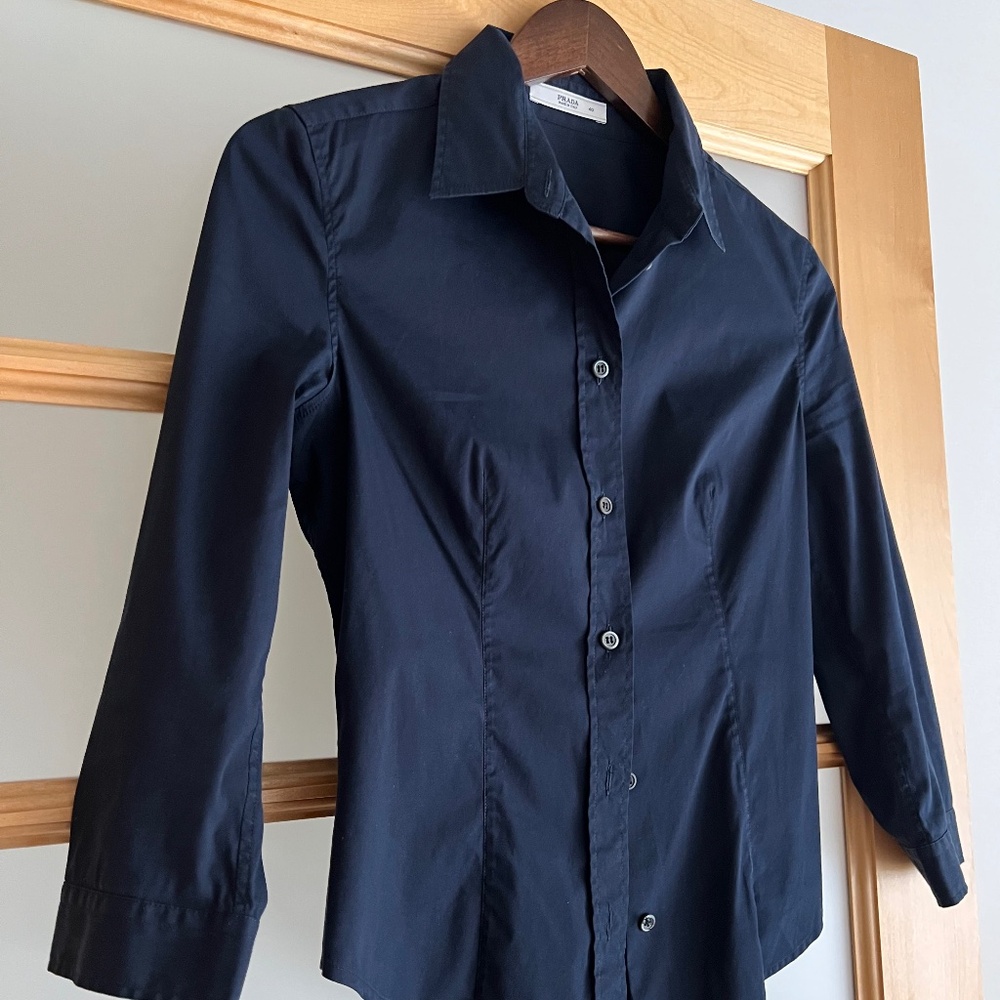Prada luxury navy shirt size 40